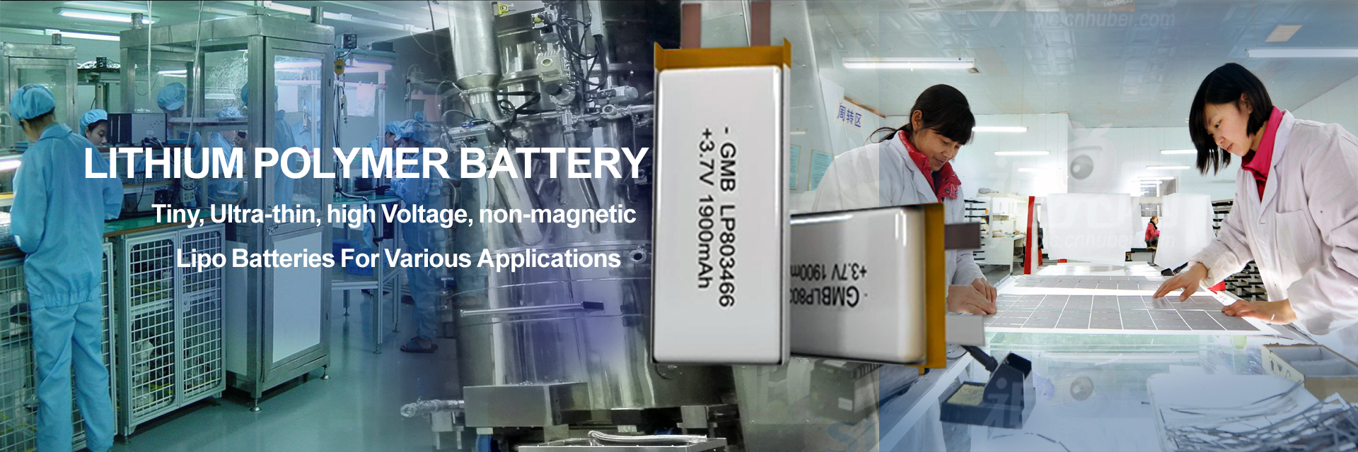 GMB Lithium Polymer (LiPO) Batteries，tiny, non-magnetic, ultra-thin type